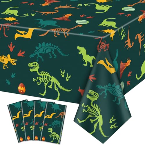 4Pcs Dinosaurier Tischdecken - 130 x 220cm Dinosaurier Fossil Thema Tischdecke, rechteckige Dinosaurier Tischdekorationen für Kinder Junge Baby Dusche Dinosaurier Geburtstag Party-Zubehör 4Pcs Dinosaurier Tischdecken - 130 x 220cm Dinosaurier Fossil Thema Tischdecke, rechteckige Dinosaurier Tischdekorationen für Kinder Junge Baby Dusche Dinosaurier Geburtstag Party-Zubehör von XJLANTTE