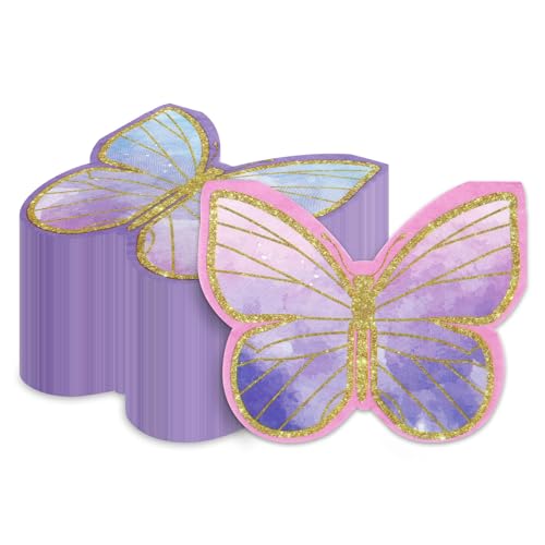 XJLANTTE Schmetterlingsservietten, 100 Stück, 13 x 16 cm, 3-lagig, Frühlingsblumen-/Schmetterlingsfarben, Papier XJLANTTE Schmetterlingsservietten, 100 Stück, 13 x 16 cm, 3-lagig, Frühlingsblumen-/Schmetterlingsfarben, Papier von XJLANTTE