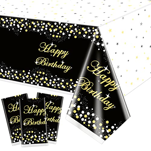 XJLANTTE 3er-Pack Schwarze und goldene Tischdecken-Partydekorationen - Tischdecke, Schwarze und goldene Punktstern-Konfetti-Rechteck-Tischdecke, Tischdecken 130 x 220cm XJLANTTE 3er-Pack Schwarze und goldene Tischdecken-Partydekorationen - Tischdecke, Schwarze und goldene Punktstern-Konfetti-Rechteck-Tischdecke, Tischdecken 130 x 220cm von XJLANTTE