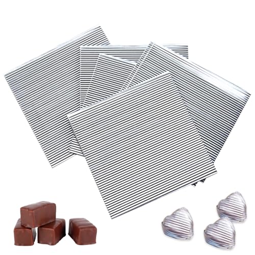 XJLyaya 100 Stück Schokoladenpapier Zum Einpacken, Schokoladen Verpackung Papier, Schokoladentafel Verpackung, Verpackung Für Schokoladentafel, Für Geschenkpapier Und Diy Projekte Bei Und(Silber) von XJLyaya