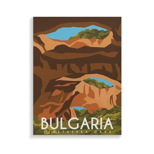 XJUfW DIY Ölgemälde nach Zahlen Kits，Bulgarien Devetashka-Höhle，faltenfrei gerollte Leinwand DIY Ölgemälde nach Zahlen für Erwachsene Malen nach Zahlen Geschenk， 40x50cm(AA-482 von XJUfW