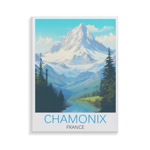 XJUfW Kits Diy Bilder Nach Zahlen Zeichnen Auf Leinwand Heimtextilien， Chamonix Frankreich，Ölgemälde Nach Zahlen， 40x50cm(AA-106 von XJUfW