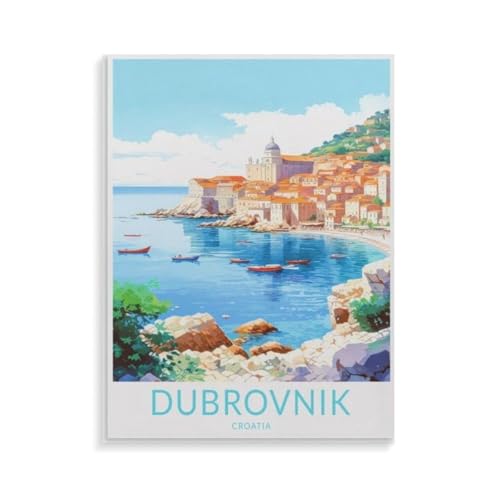 XJUfW Malen nach Zahlen, Dubrovnik Kroatien，Malen nach Zahlen Erwachsene und Kinder, 50x60cm(AA-133 von XJUfW