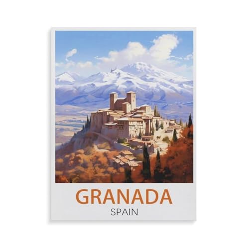 XJUfW Malen nach Zahlen, Granada Spanien，Malen nach Zahlen Erwachsene und Kinder, 40x50cm(AA-3 von XJUfW