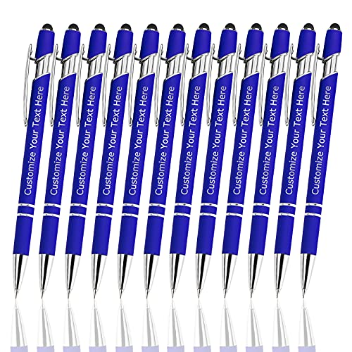 XJone Personalisierte Kugelschreiber mit Gravur Name Logo Nachricht, 12 Stück Personalisierbarer Metall Stifte, Personalisierte Geschenke für Geburtstage, Promotionen (Schwarze Tinte) von XJone