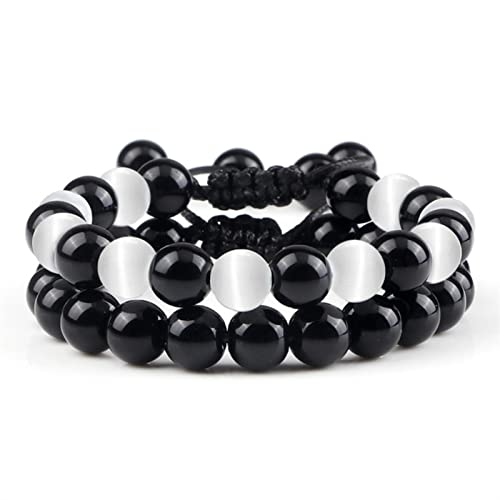 XJruixi 2pcs / Set Naturstein Armband Männer Frauen Tigerauge Schwarze Lava Perlen Geflochtene Armbänder Charm Schmuck für Paar Bester Freund Geschenk XJruixi 2pcs / Set Naturstein Armband Männer Frauen Tigerauge Schwarze Lava Perlen Geflochtene Armbänder Charm Schmuck für Paar Bester Freund Geschenk von XJruixi