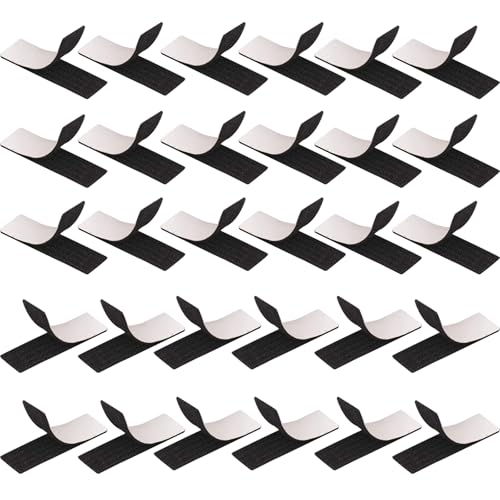 XKDOUS 25 Stück Klettband Selbstklebend Extra Stark,Schwarz klettverschluss selbstklebend,Klettband für Boden Wände Tür Metalle Gläser Kunststoffe(3x10cm） von XKDOUS