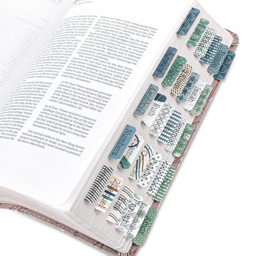 XKDOUS Bibelregister für Damen und Herren, laminierte Bibelregister zum Studium, große bedruckte Bibelbuch-Tabs für einfache Navigation, marineblaues Boho-Thema, Bibelindex-Tabs von XKDOUS