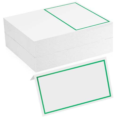 106 Stk Platzkarten, Tischkarten Blanko, Namenskarten zum Beschriften mit grüner folienrand für Hochzeit, Geburtstag, Kommunion, Taufe, Party, Festival 106 Stk Platzkarten, Tischkarten Blanko, Namenskarten zum Beschriften mit grüner folienrand für Hochzeit, Geburtstag, Kommunion, Taufe, Party, Festival von XKQYX