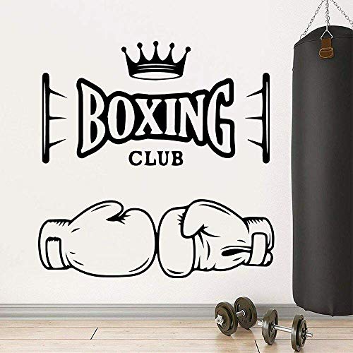 Boxing Club Wandaufkleber Fitnessraum Art Deco Boxing Training Center Wohnkultur Wasserdichte Vinyl Wandtattoo 57X57Cm von XKSHUO
