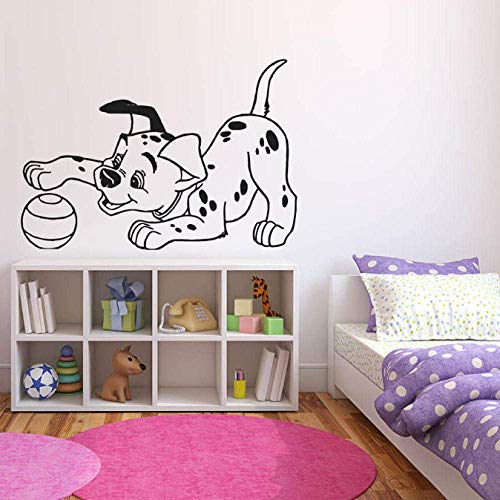 Dalmatiner Wandtattoo Kinderzimmer Welpen Ball Spielen Niedlich Wohnkultur Kinderzimmer Vinyl Wandaufkleber Niedlich Abnehmbare Wandbild 42X29 Cm von XKSHUO