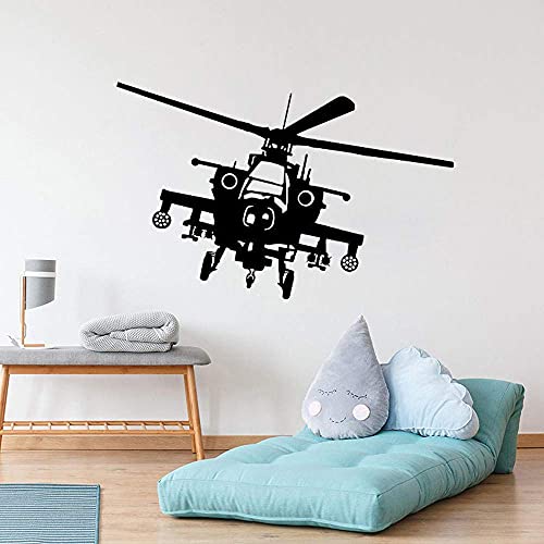 Hubschrauber Wandaufkleber Kunst Hubschrauber Vinyl Aufkleber Flugzeug Pilot Boy Zimmer Armee Wandkunst Aufkleber Dekoration 87X57Cm von XKSHUO