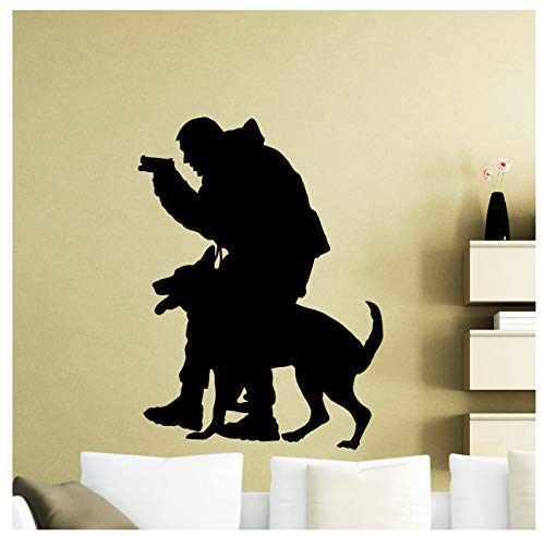 Polizei Hund Wandtattoo Polizei Vinyl Aufkleber Tier Home Interior Kunst Wanddekoration Wasserdichte Aufkleber Jugend 42X57Cm von XKSHUO