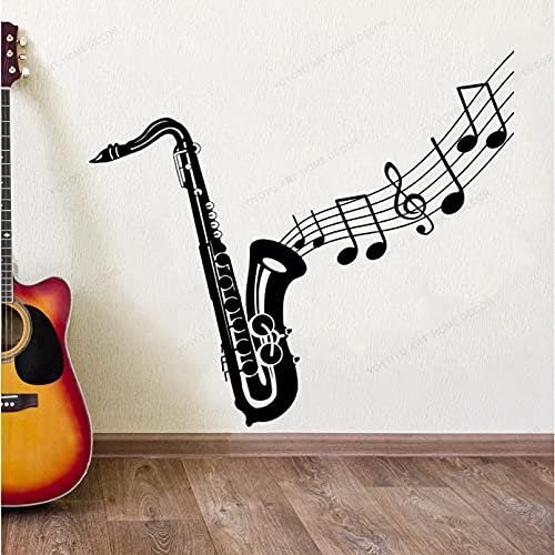 Saxophon Wandaufkleber Vinyl Musik Hinweis Wandtattoo Musik Wanddekoration Musikinstrument Wandkunst Wandbild 57X48Cm von XKSHUO