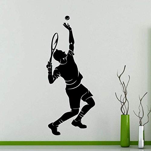 Tennisspieler Silhouette Wandaufkleber Sport Serie Männer Tennis Spielen Muster Vinyl Wandtattoo Home Wohnzimmer Dekoration 24X57Cm Tennisspieler Silhouette Wandaufkleber Sport Serie Männer Tennis Spielen Muster Vinyl Wandtattoo Home Wohnzimmer Dekoration 24X57Cm von XKSHUO