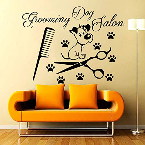 Wandaufkleber, Hundesalon Wandtattoo Vinyl Abnehmbare Pfotenabdruck Kammschere Und Niedlicher Hund Wandaufkleber Wohnzimmer 43X30Cm Wandaufkleber, Hundesalon Wandtattoo Vinyl Abnehmbare Pfotenabdruck Kammschere Und Niedlicher Hund Wandaufkleber Wohnzimmer 43X30Cm von XKSHUO