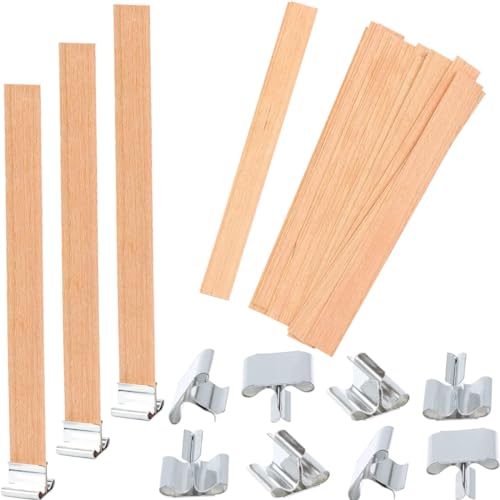 XKSOCT 20 Stück Kerzendochte mit 20 Stück Eisenständer,Kerzen Machen Holzdocht für DIY Kerzenherstellung Handwerk,Rauchfreie Natürliche Umweltfreundliche Holzdochte für die Kerzenherstellung XKSOCT 20 Stück Kerzendochte mit 20 Stück Eisenständer,Kerzen Machen Holzdocht für DIY Kerzenherstellung Handwerk,Rauchfreie Natürliche Umweltfreundliche Holzdochte für die Kerzenherstellung von XKSOCT