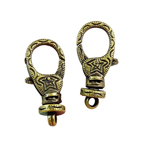 20 Stück Vintage Schlüsselanhänger Antik Groß Herz Karabinerverschlüsse für DIY Zubehör und Schmuckverschlüsse (Sternmuster) von XKT