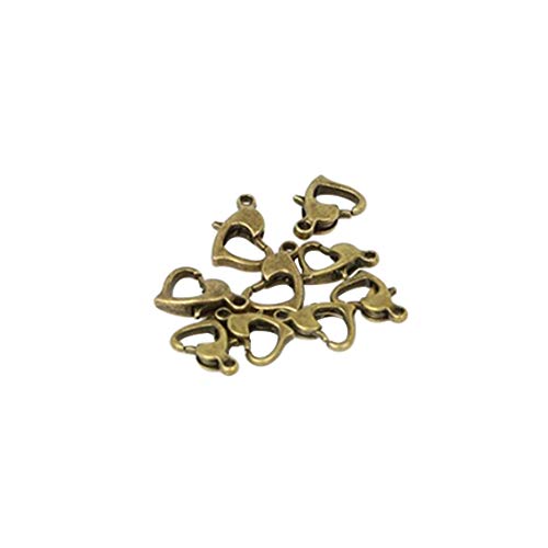 Herz-Karabinerverschlüsse, Bronze, Schmuck, handgearbeitet, Herz, 8 x 12 mm Herz-Karabinerverschlüsse, Bronze, Schmuck, handgearbeitet, Herz, 8 x 12 mm von XKT