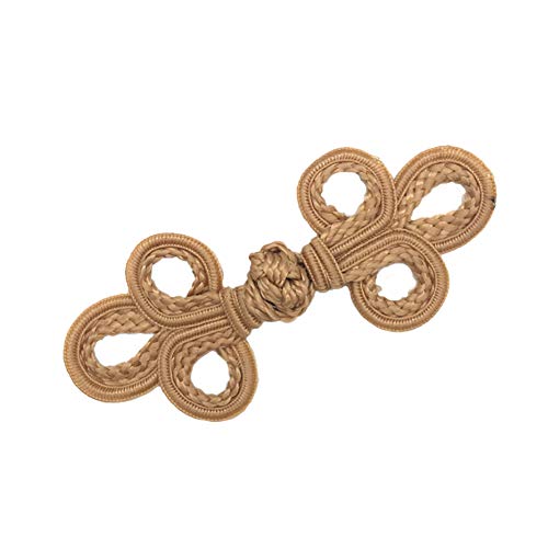 Knebelknöpfe zum Nähen, chinesische Knoten, 14 x 5,8 cm, Khaki, 10 Paar Knebelknöpfe zum Nähen, chinesische Knoten, 14 x 5,8 cm, Khaki, 10 Paar von XKT