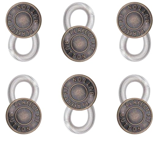 ​​Button Extender for Jeans​​ & ​​Pants Buttons ​​ – 6-Pack Metal ​​Waist Band​​ Expander, Super Sturdy Flex Pant Extenders Adds 1-2 Inches, Ideal for Women​​ & Men, No-Sew Easy Use (#3) von XKrmp