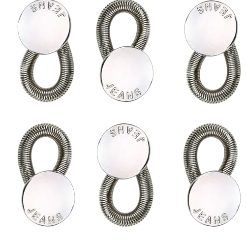 ​​Button Extender for Jeans​​ & ​​Pants Buttons ​​ – 6-Pack Metal ​​Waist Band​​ Expander, Super Sturdy Flex Pant Extenders Adds 1-2 Inches, Ideal for Women​​ & Men, No-Sew Easy Use (#7) von XKrmp