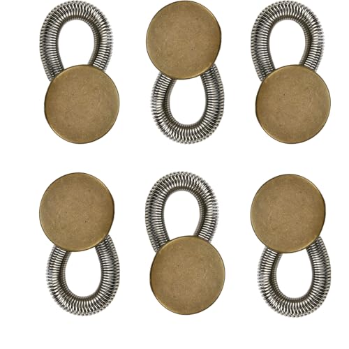 ​​Button Extender for Jeans​​ & ​​Pants Buttons ​​ – 6-Pack Metal ​​Waist Band​​ Expander, Super Sturdy Flex Pant Extenders Adds 1-2 Inches, Ideal for Women​​ & Men, No-Sew Easy Use (#8) von XKrmp