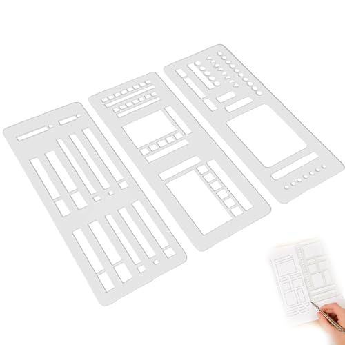 ​​Handmade Flexible Planner Stencils Sets -​​ ​​Journal Stencils​​, Calendar Stencil & ​​Drawing Templates for ​​Dot Grid, Journaling​​, Planning, Crafting - Reusable Stencil for Plannerss (#2) von XKrmp