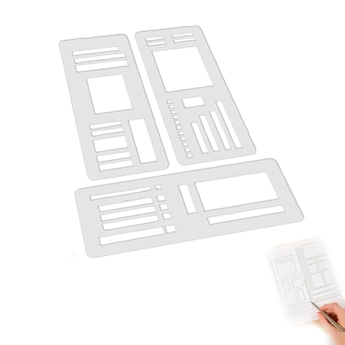 ​​Handmade Flexible Planner Stencils Sets -​​ ​​Journal Stencils​​, Calendar Stencil & ​​Drawing Templates for ​​Dot Grid, Journaling​​, Planning, Crafting - Reusable Stencil for Plannerss (#3) von XKrmp