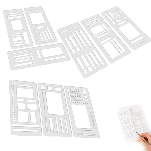 ​​Handmade Flexible Planner Stencils Sets -​​ ​​Journal Stencils​​, Calendar Stencil & ​​Drawing Templates for ​​Dot Grid, Journaling​​, Planning, Crafting - Reusable Stencil for Plannerss (3Pcs) von XKrmp