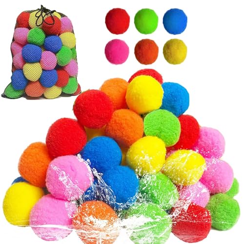 Reusable Water Sponge Balls,Beach Pool Toys Outdoor Yard Water Fight Games ，Instant Refill Water Balloons No Cleanup for Pool, Beach, Backyard. (30pcs) von XKrmp