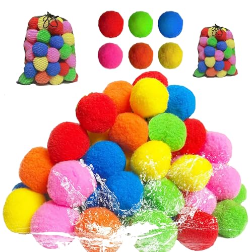 Reusable Water Sponge Balls,Beach Pool Toys Outdoor Yard Water Fight Games ，Instant Refill Water Balloons No Cleanup for Pool, Beach, Backyard. (42pcs) von XKrmp