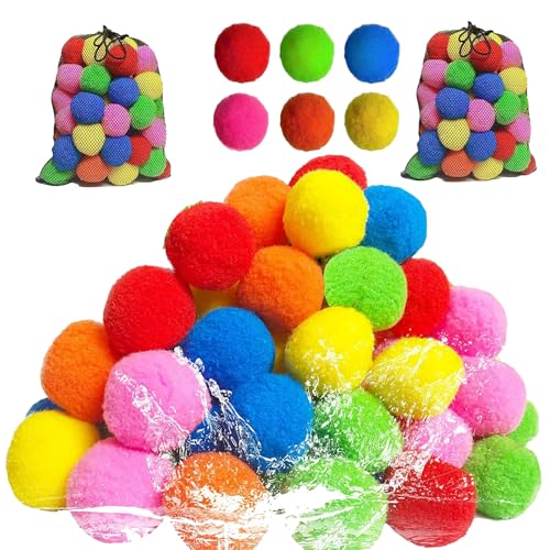 Reusable Water Sponge Balls,Beach Pool Toys Outdoor Yard Water Fight Games ，Instant Refill Water Balloons No Cleanup for Pool, Beach, Backyard. (60pcs) von XKrmp