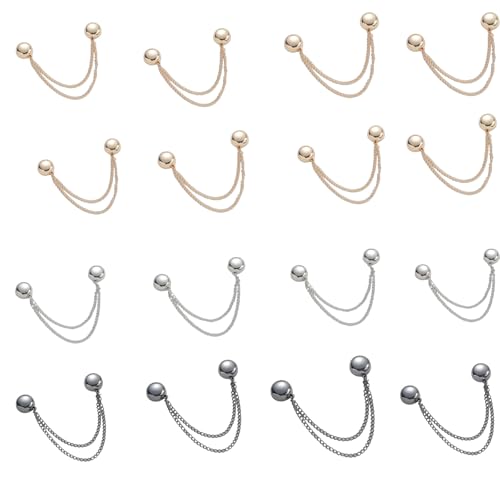 Strong Magnetic Clothing Clips - Invisible Hem Shortener for T-Shirts, Pants, Collars & Hijabs Heavy Duty Clips for Hem Fixing | No-Sew Adjustable Chain Clip Kit (16pcs) von XKrmp