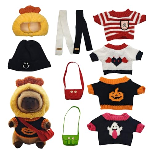 XKrmp ​​Capybara Plush with Capybara Clothes Set – Super Soft Stuffed​​ Toy, Dress Up Cute Plushies for Boys and Girls, Great for Birthday and Christmas (Style# 1) von XKrmp