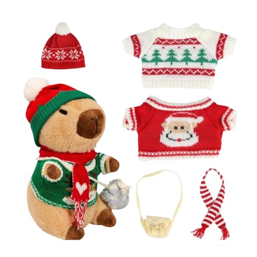 XKrmp ​​Capybara Plush with Capybara Clothes Set – Super Soft Stuffed​​ Toy, Dress Up Cute Plushies for Boys and Girls, Great for Birthday and Christmas (Style# 5) von XKrmp