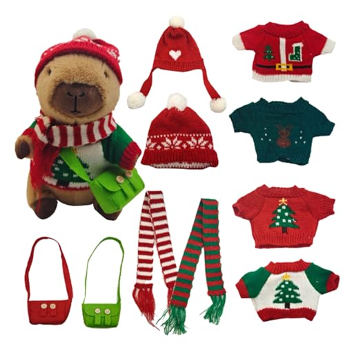 XKrmp ​​Capybara Plush with Capybara Clothes Set – Super Soft Stuffed​​ Toy, Dress Up Cute Plushies for Boys and Girls, Great for Birthday and Christmas (Style# 6) von XKrmp