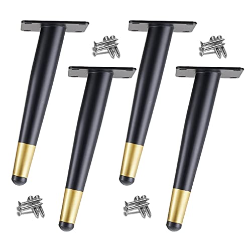 Möbelfüße, 4 Stück Metall-Möbelstützbeine, schräge Kegel-Möbelbeine, moderne Metall-Sofabeine, for Sofas, Couchstühle, Couchtische, Fernsehständer, Schränke, Schreibtische(Black With Gold,25cm) Möbelfüße, 4 Stück Metall-Möbelstützbeine, schräge Kegel-Möbelbeine, moderne Metall-Sofabeine, for Sofas, Couchstühle, Couchtische, Fernsehständer, Schränke, Schreibtische(Black With Gold,25cm) von XLANDALYUEFA