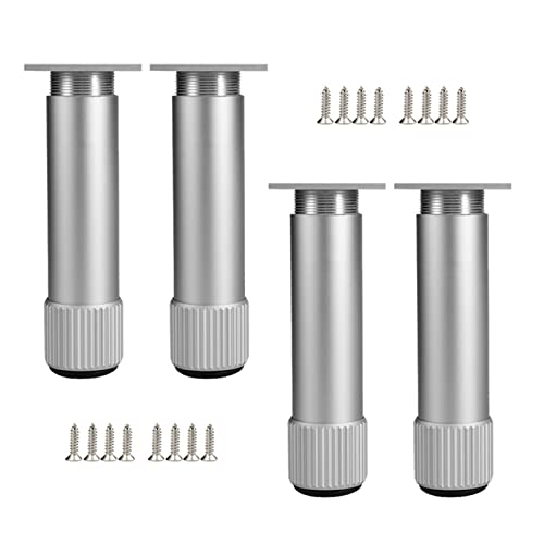 XLANDALYUEFA Möbelfüße, 4er-Pack Möbelbeine, aus Aluminiumlegierung, verstellbare Sofafüße, for Fernsehschränke, Couchtische, Schreibtische, Nachttische, können 300 kg tragen(25cm) von XLANDALYUEFA