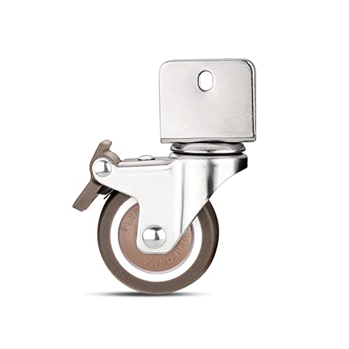4 stücke Möbel Rollen 2 Zoll Krippe Rollen Schrank Klemme Mit Bremse Räder Weiche Gummi Swivel Caster(2,16mm) von XLCLLKOC