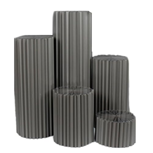 XLIHAWY 5 Stück Zylindertisch Römische Säule, Faltbare Papiersäulen Ausstellungssockel, Zylindersockel Mittelstückständer Für Hochzeiten Im Geburtstagsparty-Dekoration(Grey) von XLIHAWY