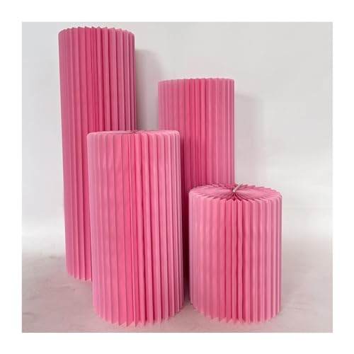 XLIHAWY Faltbarer Papiersäulen-Display-Sockelständer, Hochzeits-Herzstück Römische Säule Aus Pappe, Geburtstagsfeier Dekoration Kartonregal (Farbe : Rosa, Größe : 11.8in) von XLIHAWY