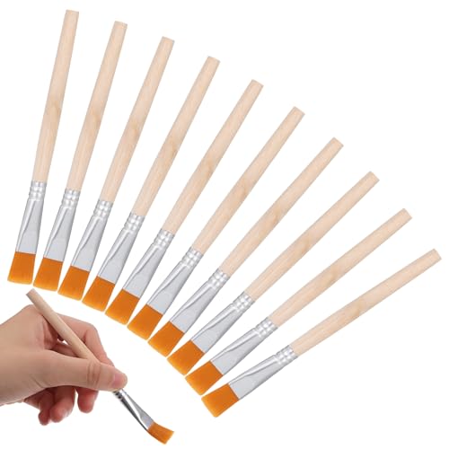 XLIUAX 10 Stück Breite Flache Pinsel, Borstenpinsel Set, Flache Ausbesserungspinsel kleines Künstlerpinsel Set für Details, Acryl, Anfänger, Künstler und Gemälde Liebhaber XLIUAX 10 Stück Breite Flache Pinsel, Borstenpinsel Set, Flache Ausbesserungspinsel kleines Künstlerpinsel Set für Details, Acryl, Anfänger, Künstler und Gemälde Liebhaber von XLIUAX