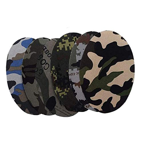 XLKJ 12 Stück Aufnäher Camouflage, Oval Form Stoff Patches Patch Sticker, Veraing Patches zum Aufbügeln Zufällige Farbe von XLKJ