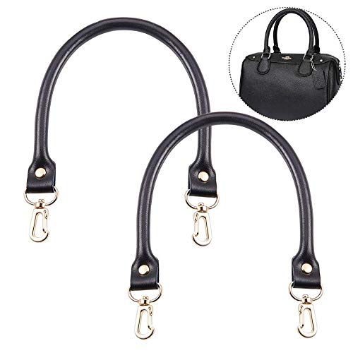 XLKJ 2 Stück Damen Taschengriffe Taschenhenkel Schulterriemen für Taschenriemen Ersatz (schwarz) von XLKJ