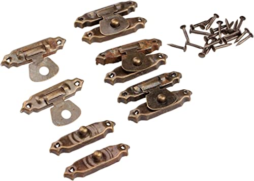 Antik Retro Hasp Lock Buckle Haken Öse Riegel, 5 Stück Bronze/Gold Rahmen Schnalle Schublade Riegel Dekoration Messing Koffer Koffer Schnalle Haken Haken mit Schrauben Möbelbeschläge 26x15mm (Co latc( Antik Retro Hasp Lock Buckle Haken Öse Riegel, 5 Stück Bronze/Gold Rahmen Schnalle Schublade Riegel Dekoration Messing Koffer Koffer Schnalle Haken Haken mit Schrauben Möbelbeschläge 26x15mm (Co latc( von XLMURZAC