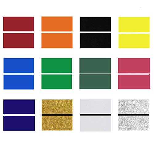 XLNTTECH 100% Lasergravur Doppelfarbiges Blatt (17,8 x 27,9 x 1,01,6 cm, 12 Stück und 12 Farben) für Innenschilder, Abzeichen. von XLNT TECH
