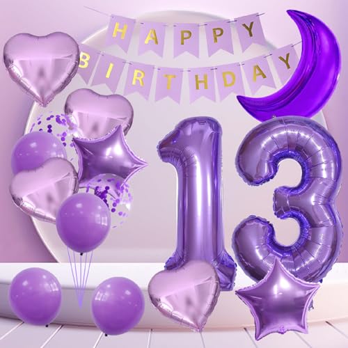 Luftballons mit Zahl 13, Mondstern-Girlande, Partydekoration, 13 Luftballons, Weltraum-Thema, 13. Party, Dekoration mit Folienstern-Herz-Ballon für Jungen, 13. Geburtstag, Party, 13. Geburtstag Luftballons mit Zahl 13, Mondstern-Girlande, Partydekoration, 13 Luftballons, Weltraum-Thema, 13. Party, Dekoration mit Folienstern-Herz-Ballon für Jungen, 13. Geburtstag, Party, 13. Geburtstag von XLOOD
