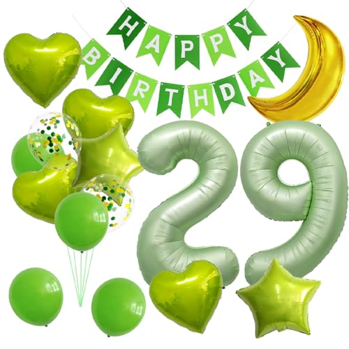 Olivgrüne Zahl 29 Luftballons, Mondstern-Girlande, Party-Dekoration, 29 Luftballons, Weltraum-Thema, 29. Party, Dekoration mit Folienstern-Herz-Ballon, für 29. Geburtstag, Party, 29. Geburtstag Olivgrüne Zahl 29 Luftballons, Mondstern-Girlande, Party-Dekoration, 29 Luftballons, Weltraum-Thema, 29. Party, Dekoration mit Folienstern-Herz-Ballon, für 29. Geburtstag, Party, 29. Geburtstag von XLOOD