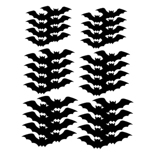 XLWLLNJ Halloween 3D Wandaufkleber mit Licht, Gruselige Wandkunst, Dekordekorationen für Party, Festival, Tür, Fenster, Wohnzimmer, 48 Stück von XLWLLNJ